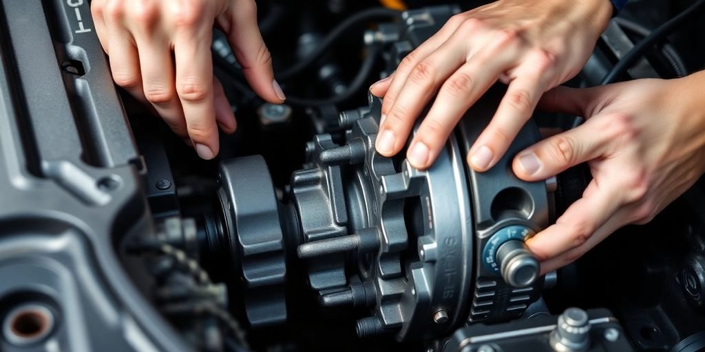 Subaru XV gearbox being expertly serviced by mechanics.