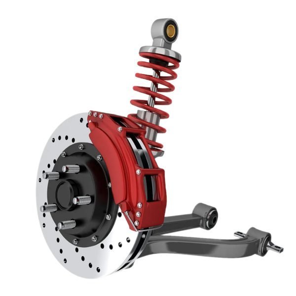 a car's suspension and braking components