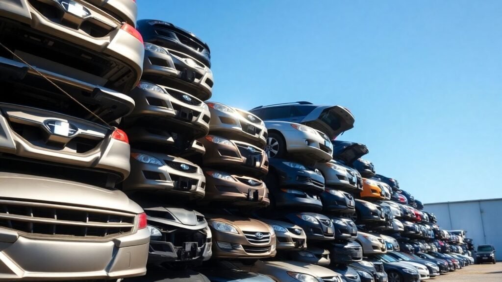 Subaru car parts at a Sydney wrecking yard